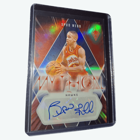 2023-24 Panini Phoenix NBA Spud Webb #MA-SWB Mythical Autograph Silver Prizm /75 Atlanta Hawks Basketball Card